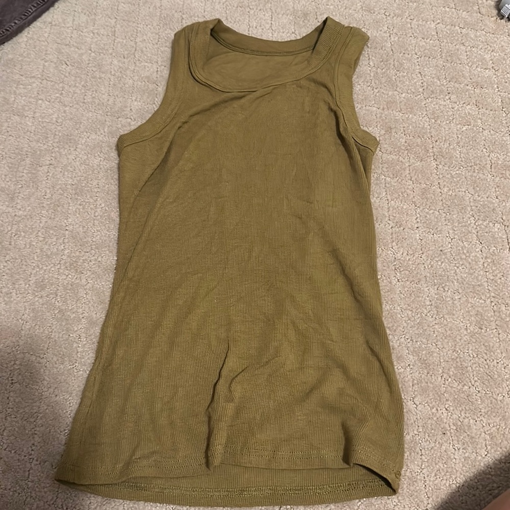 Women’s Ribbed Tight Green Tank